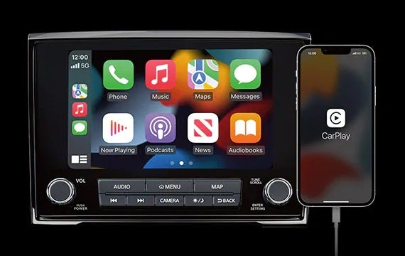 Stay connected with a standard 8" touch-screen display 2023 Nissan Titan | Ted Russell Nissan in Knoxville TN